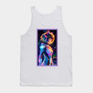 Anime Cute Cat Girl | Sci-Fi Manga Girl Anime Art Tank Top